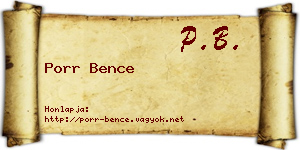 Porr Bence névjegykártya